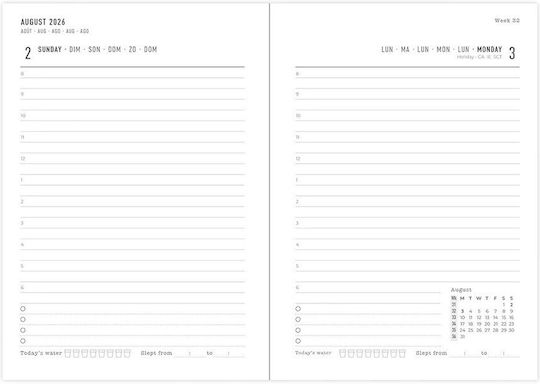 Academic Diary Letts Little Joys 2026-2027 Daily A6 Multilanguage Purple 27-032000
