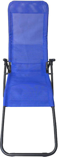 Freebox Beach Sunbed Blue Foldable Metallic