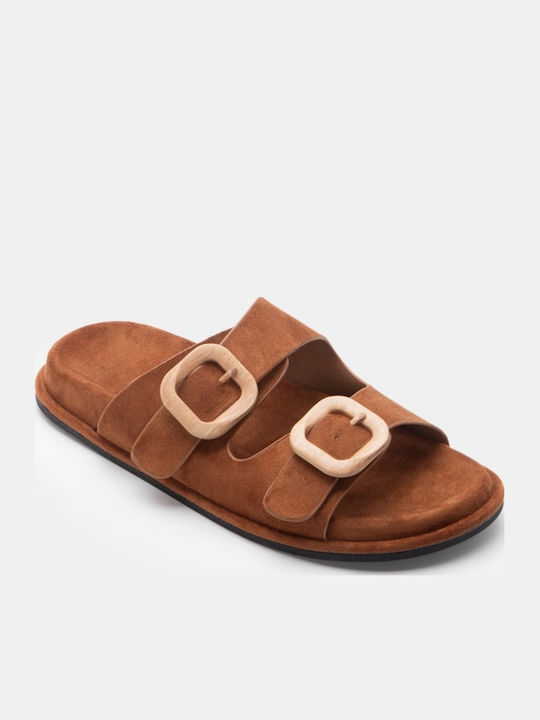 Damen Flatforms Braune Sandalen