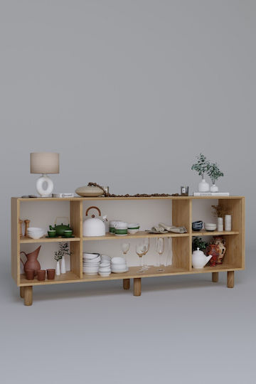 Μπουφές Ξύλινος Πολύχρωμος 180x40x75cm