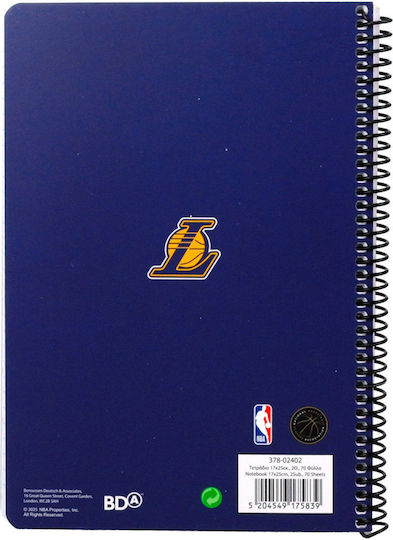 NBA Spiral Heft Geregelt B5 70 Blätter 2 Themen 1Stück (Μiverse Designs)