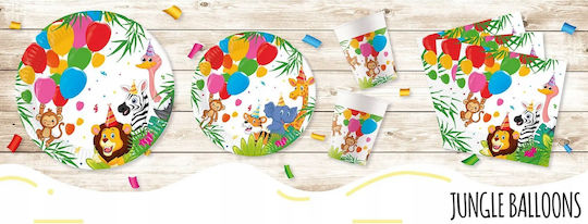 Procos Jungle Balloons Πιάτο για Party 8τμχ