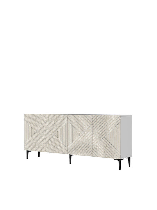 SteweHome Sideboard Holz 180x32x75cm Braun