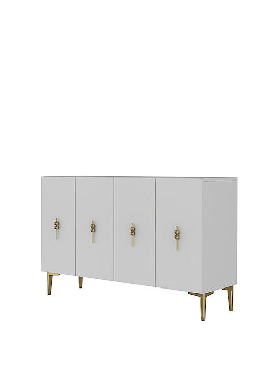 Буфет Дървен Бял 120x32x75см