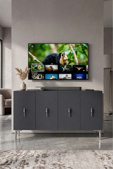 Wooden Sideboard Gray 120x30x75cm