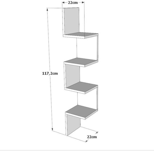 Corner Wall Shelf 22x22x117.2cm Corner Wall Shelf 22x22x117.2cm