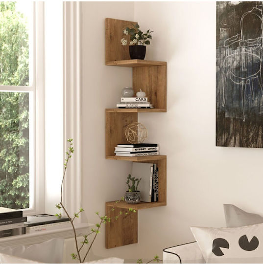 Corner Wall Shelf Beige 22x22x117.2cm