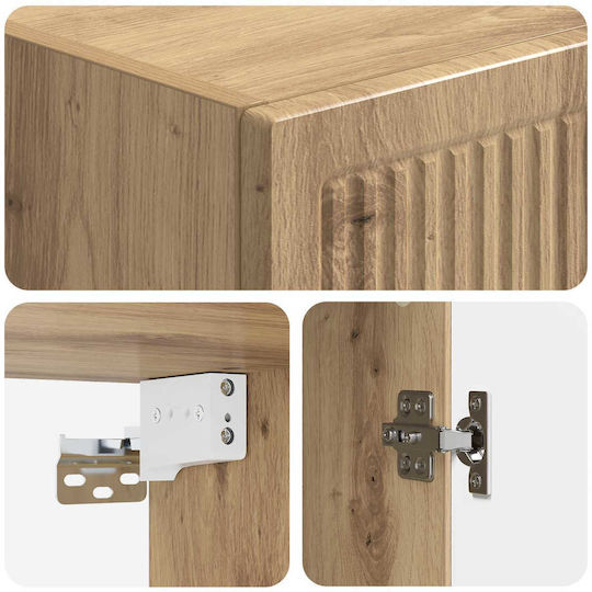 vidaXL Bathroom Cabinet 33x34.5x90cm Oak