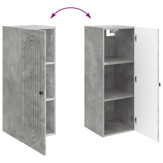 vidaXL Bathroom Cabinet 33x34.5x90cm Gray