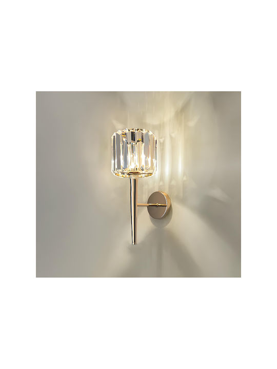SteweHome Modern Wall Lamp with E27 Socket and Switch Gold