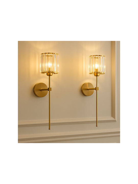 SteweHome Moderne Wandleuchte mit E27 Lampenbirnensockel und Schalter Gelbe