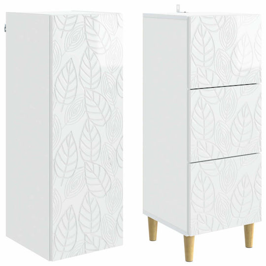 vidaXL Bathroom Column Cabinet Wall Hung M33xD34.5xH90cm White
