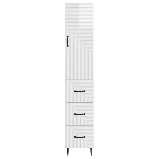 vidaXL Bathroom Column Cabinet Wall Hung M33xD34.5xH90cm White