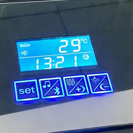 Futura Vergrößerung Rechteckiger Badezimmerspiegel LED Berührung mit Bluetooth 100x80cm