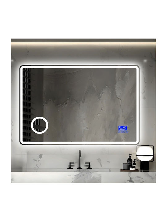 Futura Увеличаващо Правоъгълно Огледало за Баня LED Touch с Bluetooth 120x80cm Прозрачно