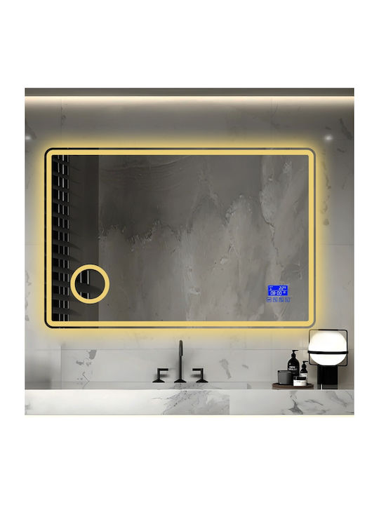 Futura Увеличаващо Правоъгълно Огледало за Баня LED Touch с Bluetooth 120x80cm Прозрачно
