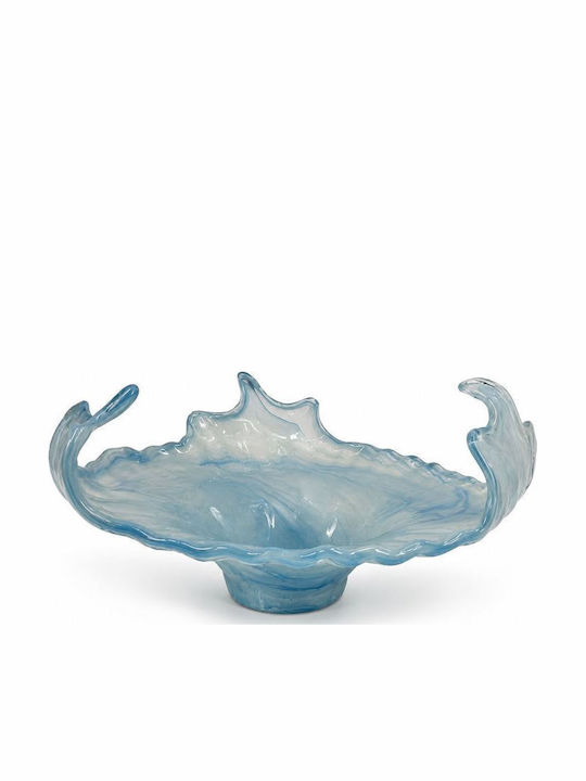 24home.gr Dekorative Schüssel Glas Blau 1Stück