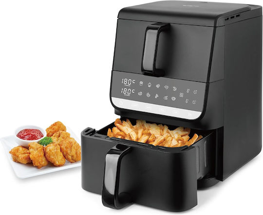 Emerio Double Chamber XL Air Fryer Vertical Air Fryer 2 Buckets 3.5lt + 6.5lt 2 Heating Elements & Touch Screen 2500W
