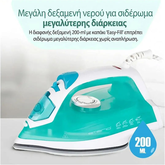 Emerio Steam Iron 2000W with Ceramic Plate and Continuous Steam Supply 17g/min