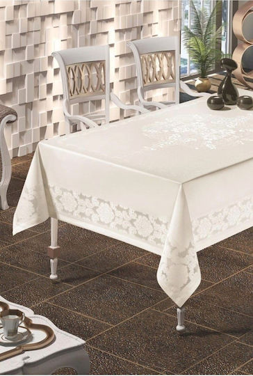 SteweHome Tischdecke Mit Spitze Beige 160x220cm