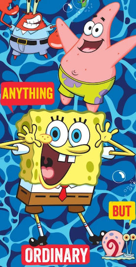 Πετσετα Θαλασσης Microfiber 70x140cm Sponge Bob 4916 Μπλε