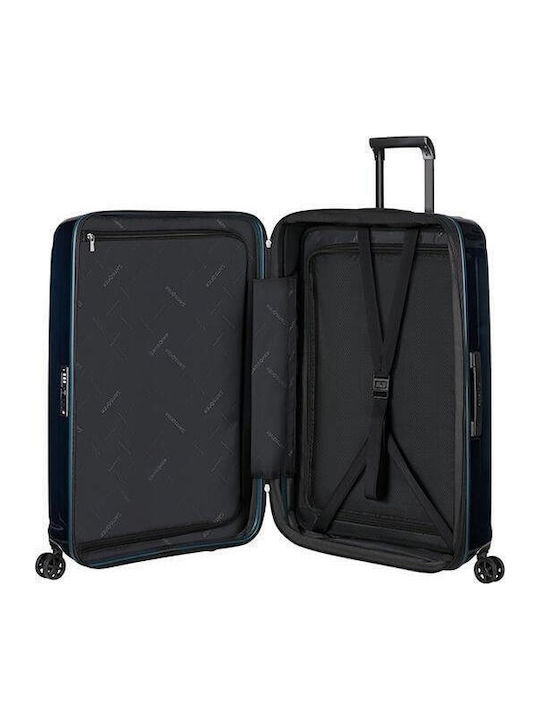 Samsonite Spinner Large Hard Suitcase Metallic Dark Blue Height 75cm
