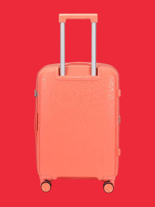 Amber Medium Hard Suitcase Peachy Red Height 66cm