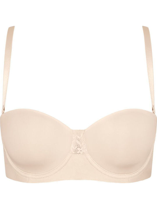 Vivid Spotlight Balconette Balconette Strapless Bra without Padding Underwire Beige Light
