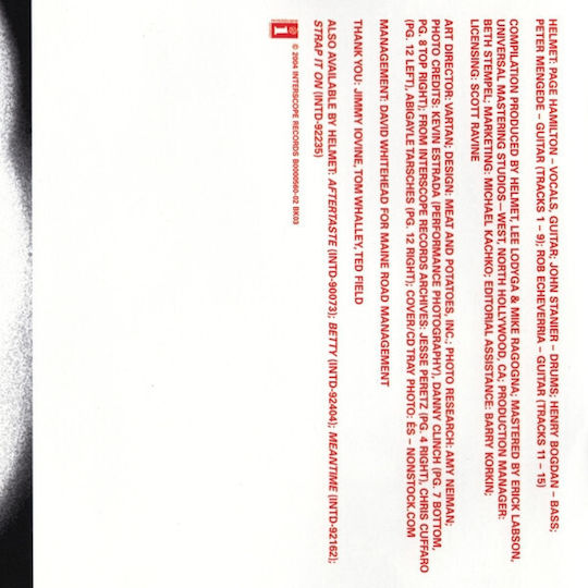 Helmet (2) - Unsung: The Best Of Helmet (1991-1997) CD Μουσικής