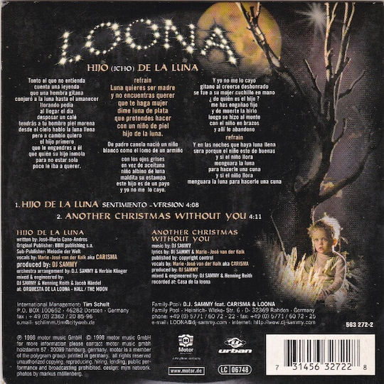 Loona Hijo De La Luna CD Μουσικής