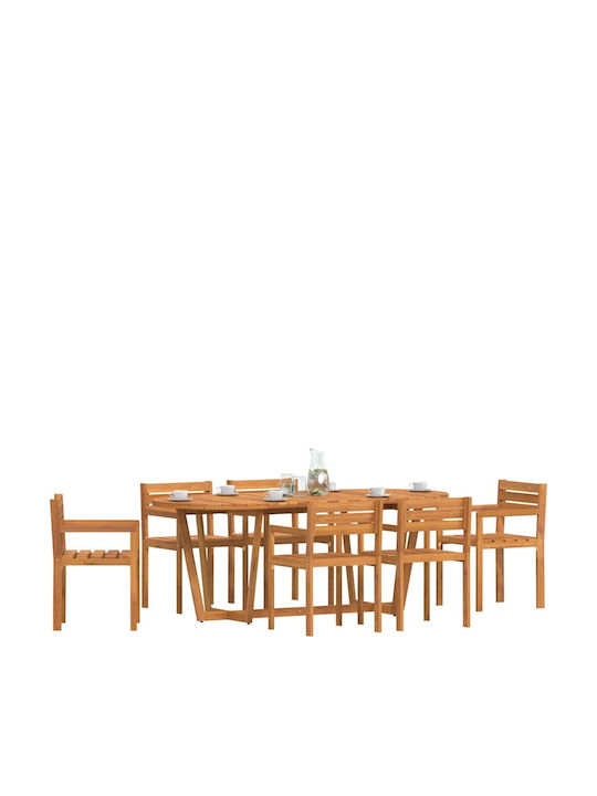 Garten- und Outdoor-Möbelsets 7 Stück Akazie
