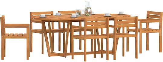 Garten- und Outdoor-Möbelsets 7 Stück Akazie