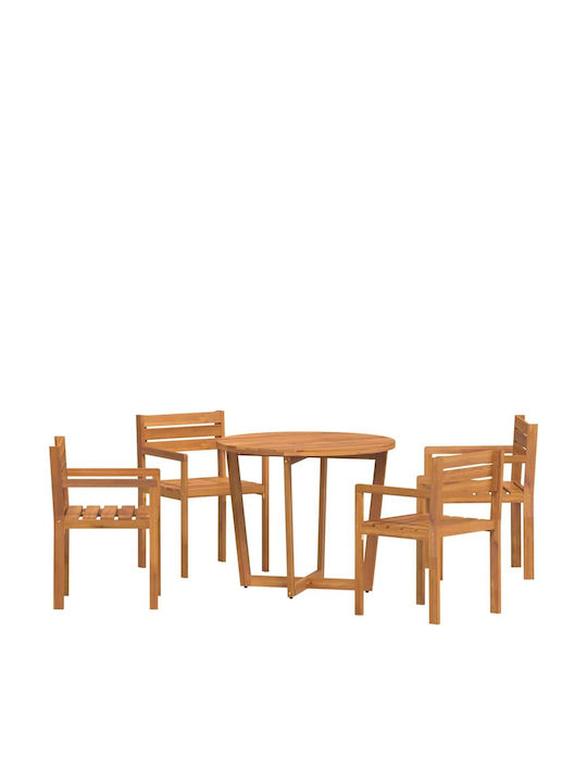Garden & Outdoor Furniture Sets Dining Room Set 5 Pieces Acacia