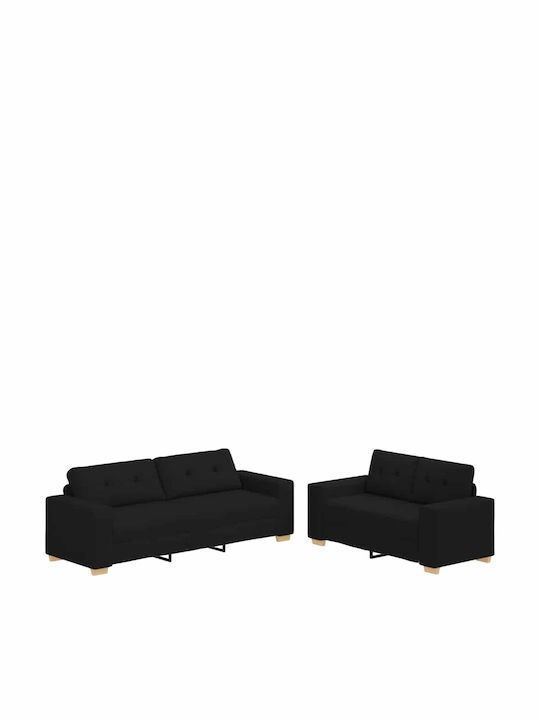vidaXL Garten- und Outdoor-Möbelsets Wohnzimmer Typsatz 2 Stück Schwarz mit Kissen