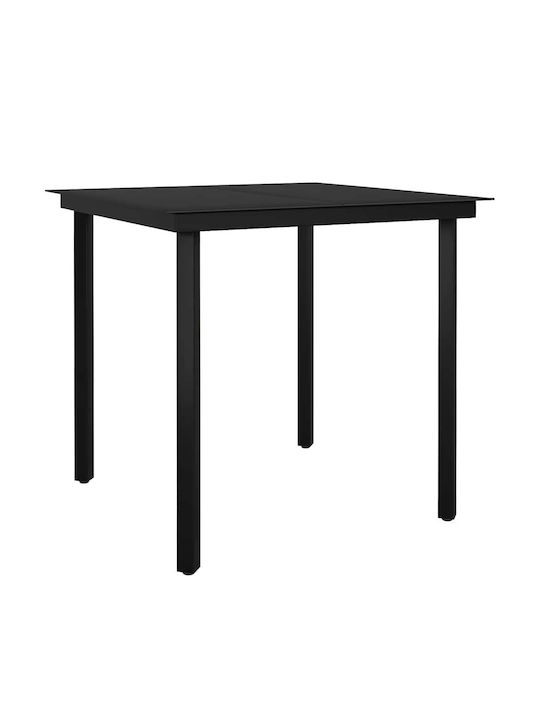 Set Sala De Mese Pentru Exterior 3 Piese Negru Cu Perne