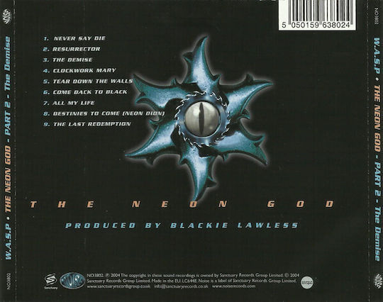 W.a.s.p. - The Neon God: Part 2 - The Demise CD Μουσικής