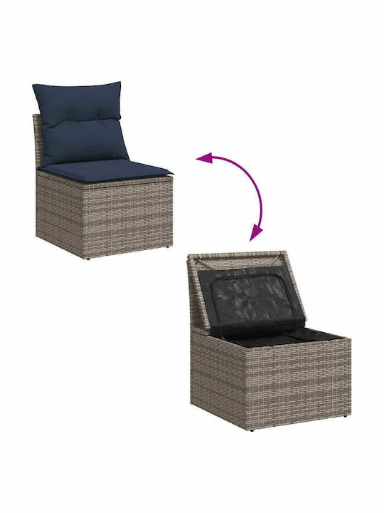 vidaXL Garden & Outdoor Furniture Sets Living Room Set 6 Pieces Gray with Pillows