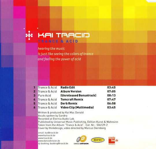 Kai Tracid Trance & Acid CD Μουσικής