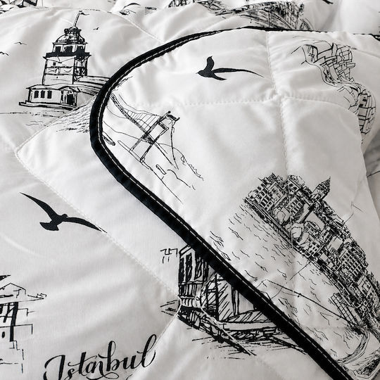 Kotonia Home Double Quilt with Microfiber Filling 200x230cm Istanbul Landscape Design 150 GSM