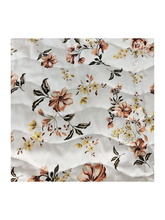 Kotonia Home Pătură Dublă cu Umplere Microfibra 200x230 cm Design Floral 150 GSM