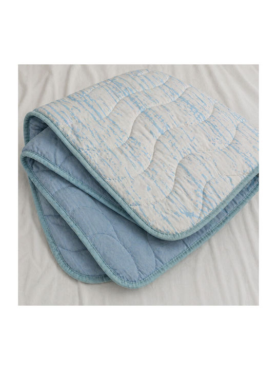 Kotonia Home Pătură Dublă cu Umplere Microfibra 200x230 cm Albastru Deschis 150 GSM
