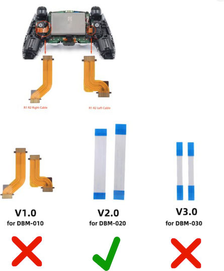 Καλωδιοταινία Ffc Flex Flat Ribbon L1/l2 R1/r2 Buttons Board Connector Cable Χειριστήριο Sony Playstation 5 Ps5 Gamepad Dualsense Edge Controller Dbm-020 V2.0 16pin Set 2 Κωδ.1-ffc0043
