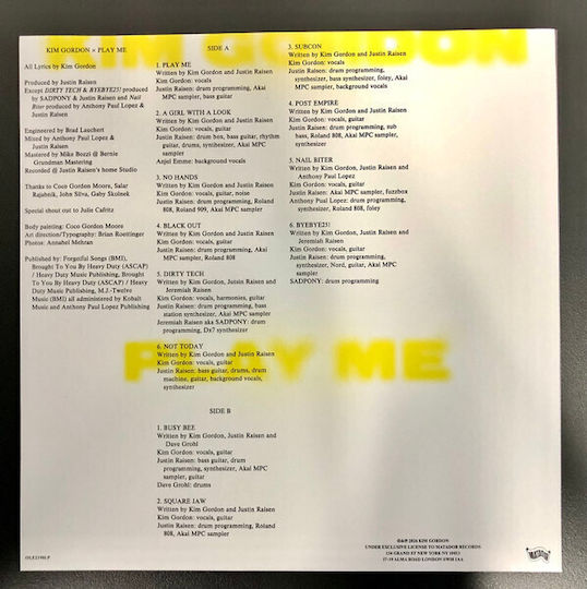 Kim Gordon Play Me Vinyl