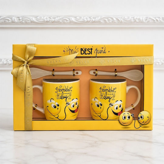 Velve Ceramic Yellow Mug 300ml 2 Pieces Velve Ceramic Yellow Mug 300ml 2 Pieces