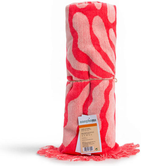Easy Home Плажна Кърпа Памучна Розова с Косъм 80x160см