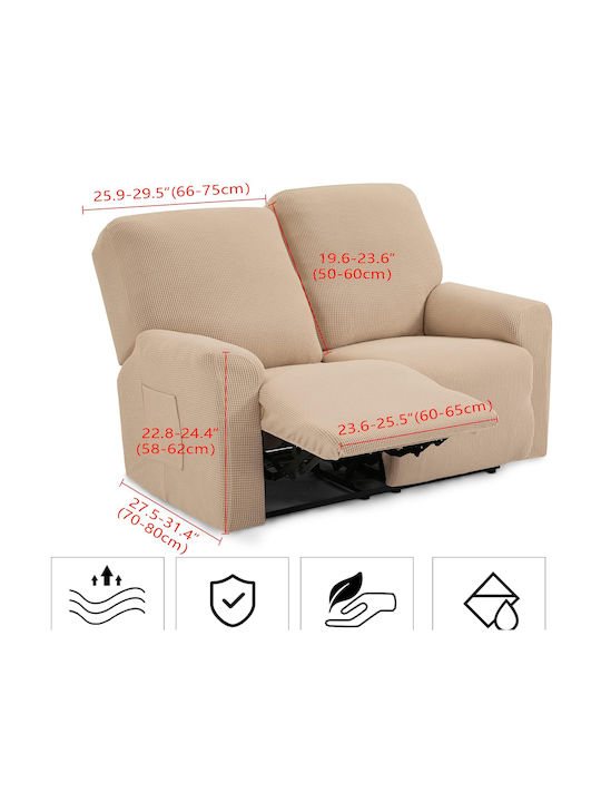 Elastic Cover Two Seater Sofa Sand