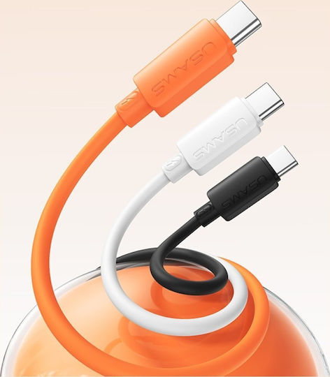 Usams USB 2.0 Кабел USB-C Мъжки - USB-C 60W Черен 1m SJ787USB01