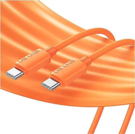 Usams Cablu USB 2.0 USB-C Mascul - USB-C 60W Alb 1m SJ787USB02