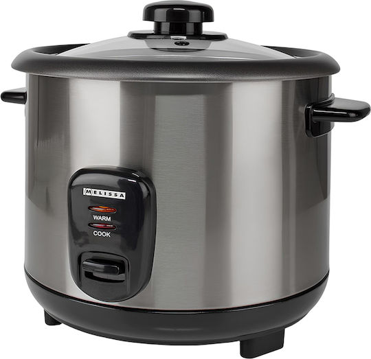Melissa 1l Electric Rice Cooker Compact Steam Basket Keep Warm Silver