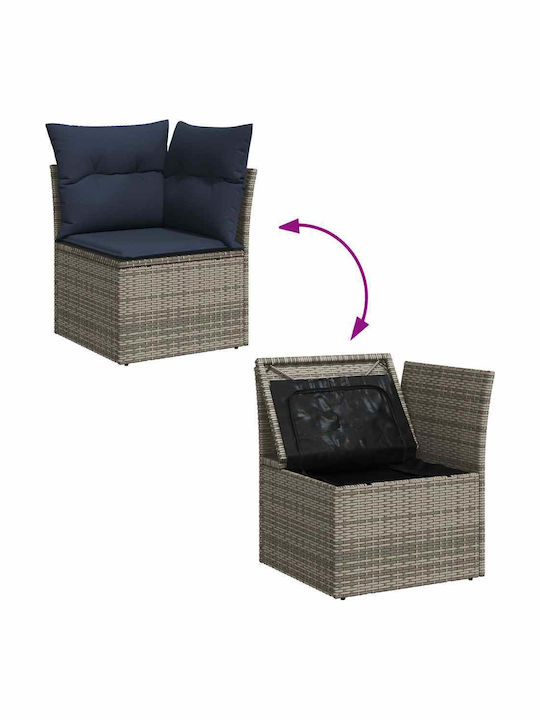 vidaXL Garden & Outdoor Furniture Sets Living Room Set 6 Pieces Gray with Pillows